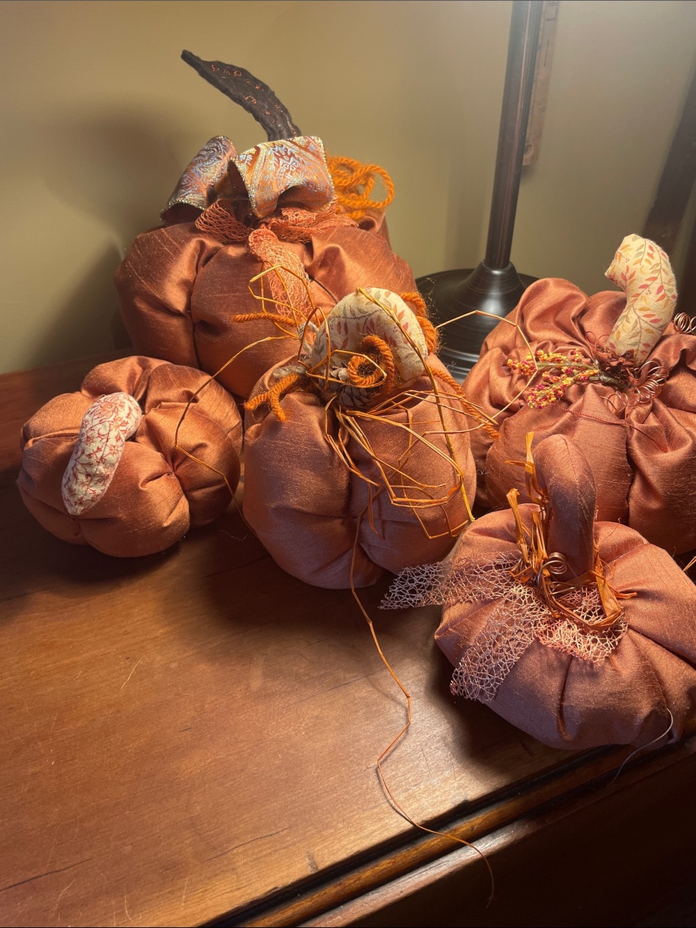 Handmade Rust Orange Fabric Pumpkin Holiday Décor - Home Accents